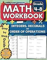 Algopix Similar Product 15 - Math Workbook Grade 48 Integers