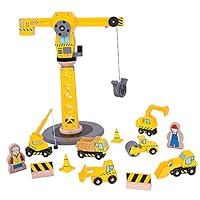 Algopix Similar Product 18 - Bigjigs Rail Big Yellow Wooden Crane