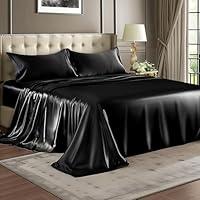 Algopix Similar Product 9 - BEDELITE Satin Sheets Queen Size Bed