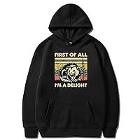 Algopix Similar Product 2 - NUFR First Of All I m A Delight Hoodie