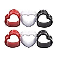 Algopix Similar Product 6 - 6pcs Heart Shaped Acrylic Ear Plugs Set