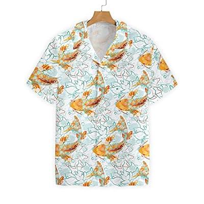 Best Deal for HYPERFAVOR Stylish Mens Koi Fish Shirt- Casual Short