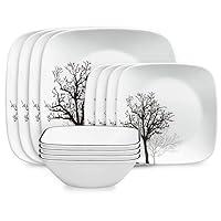 Algopix Similar Product 10 - Corelle Timber Shadows Square 12piece