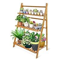 Algopix Similar Product 10 - OGORI Bamboo Ladder Plant Stand 3Tier