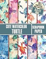 Algopix Similar Product 12 - Cute Watercolor Turtle Scrapbook Paper