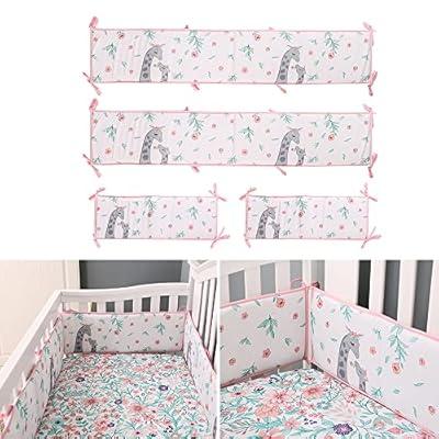 Best Deal for Soft Cotton Patterned Baby Crib Liner Bumper Pads,4 in 1