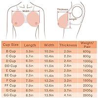 Silicone Breastplate Round Collar G Cup Breast Froms Cosplay with Cotton  Filled for Mastectomy False Boobs Enhancer