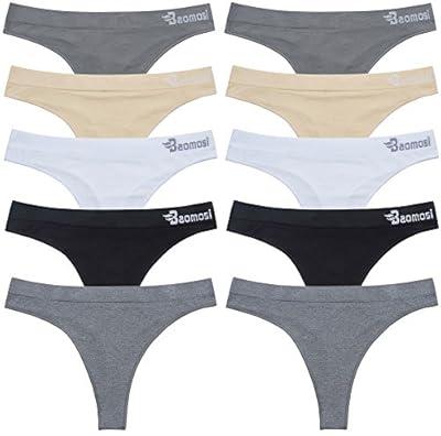 Women's Seamless Underwear Hipster Panties Lady Bikini Briefs Soft Stretch  Breathable Invisible Plus Size 6 Pack