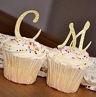 Algopix Similar Product 12 - Initial Letter Cupcake Toppers Set of