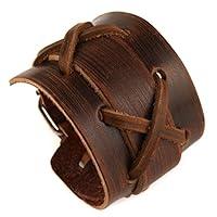 Algopix Similar Product 11 - HZMAN Authentic Wide Genuine Leather
