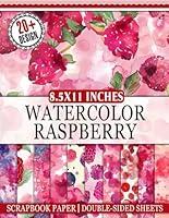 Algopix Similar Product 11 - Watercolor Raspberry Scrapbook Paper