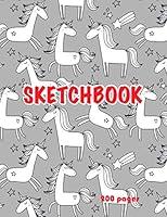 Algopix Similar Product 17 - Unicorn Sketchbook 200 pages Cute