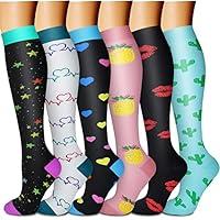 Algopix Similar Product 3 - CHARMKING 6 PairsCompression Socks for