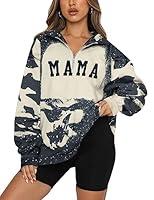 Algopix Similar Product 19 - QLIPIN Mama Sweatshirt Women Mom Life