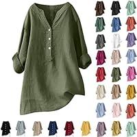 Algopix Similar Product 10 - JEGULV Linen Shirts for Women Plus Size