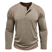 Algopix Similar Product 16 - Mens Henley Long Sleeve TShirt Casual