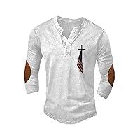 Algopix Similar Product 11 - MOGUI American Flag Cross Shirts For