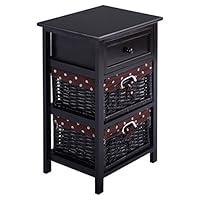 Algopix Similar Product 3 - Giantex Wooden Nightstand 3 Tiers W 2