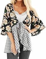 Algopix Similar Product 4 - Summer Boho Chiffon Kimono Open Front