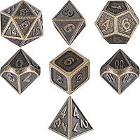 Algopix Similar Product 18 - 7 Die Metal Polyhedral Dice Set DND
