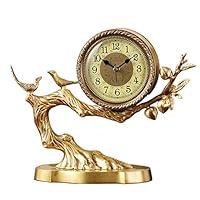 Algopix Similar Product 6 - RENEESME Clock Desk Table Clock Brass