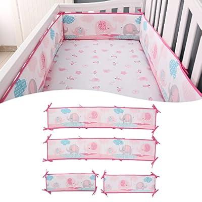 Crib Padding For Sides 4-Piece Crib Bumper Set Breathable Mesh