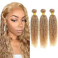 Algopix Similar Product 2 - Kinky Curly Honey Blonde Bundles 27