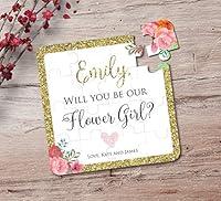 Algopix Similar Product 6 - Flower Girl Gift Puzzle Invitation