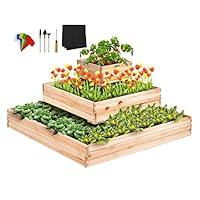 Algopix Similar Product 10 - VEVOR 3 Tier Raised Garden Bed Wood