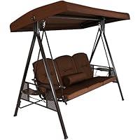 Algopix Similar Product 20 - Sunnydaze 3Person Steel Patio Swing