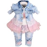 Algopix Similar Product 2 - Yao Baby Girls Denim Clothing Sets 3
