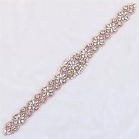 Algopix Similar Product 2 - Rose GoldCrystal Dress Belt Applique