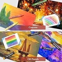 POPYOLA popyola art supplies, deluxe wood art set for artist, various  painting supplies, including crayons, colored pencils, oil past