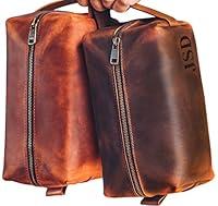 Algopix Similar Product 16 - Personalized Leather Dopp Kit For Men 