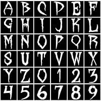 Algopix Similar Product 12 - 36pcs Halloween Letter Stencils Numbers