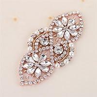 Algopix Similar Product 20 - Rose Gold Wedding Bridal Sash Crystal