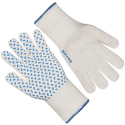 Oven Mitts 1 Pair - Silicone and Cotton Double -layer Heat Resistant Gloves  / Silicone BBQ Gloves - Perfect