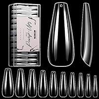 Algopix Similar Product 1 - Makartt Coffin Nail Tips 500pcs Press