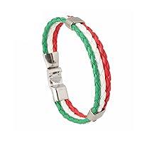 Algopix Similar Product 20 - Handwoven Flag Leather Bracelet