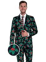 Algopix Similar Product 11 - Tipsy Elves Mens Black Holly Mistletoe