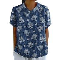 Algopix Similar Product 4 - 2024 Summer Linen Shirts for Women