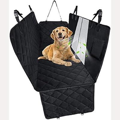 Active Pets Dog Car Seat Cover for Back Seat. Protector Hammock -  Waterproof Pet Trucks, Sedans & SUVs Use with Chom Roller Hair Remover.  Black