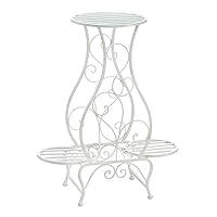 Algopix Similar Product 5 - White Hourglass Triple Plant Stand