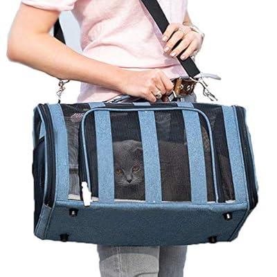 Morpilot Portable Pet Carrier for Cats and Dogs with Locking Safety  Zippers, Airline Approved, Foldable,Gray 