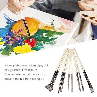 5pcs Detail Paint Brushes 6mm Nylon Miniature Painting Brush(000#), Black