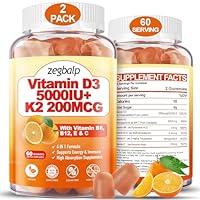 Algopix Similar Product 15 - 2Packs Vitamin D3 K2 Gummies for