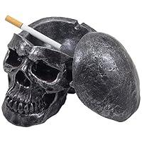 Algopix Similar Product 10 - Spooky Human Skull Ashtray with Cover
