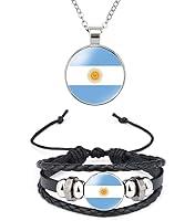 Algopix Similar Product 9 - QTAOEIONG Argentina Flag Metal Necklace