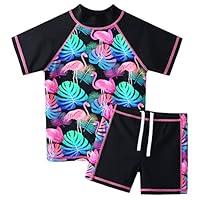 Algopix Similar Product 3 - Girls Two Piece Swimsuit Floral UPF 50