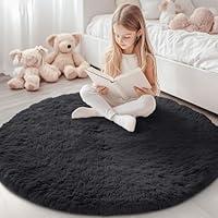 Algopix Similar Product 11 - OLANLY Black Round Rugs for Bedroom 